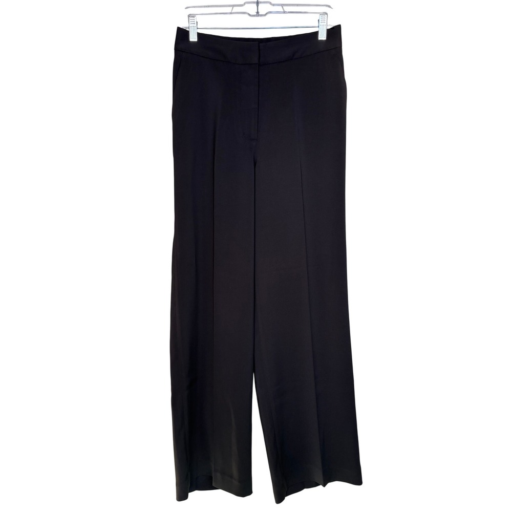 Quince Stretch Crepe Classic Trouser Pants 10 Black Minimalist - Picture 2 of 16